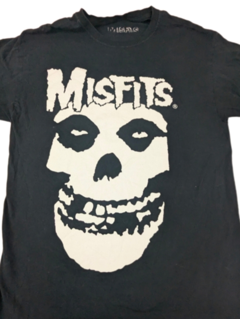 MISFITS Band Merch Black T-shirt  With White Skull Logo Small